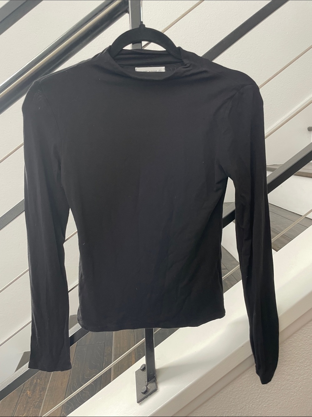 Women’s Black Long-Sleeve Mock Neck Top